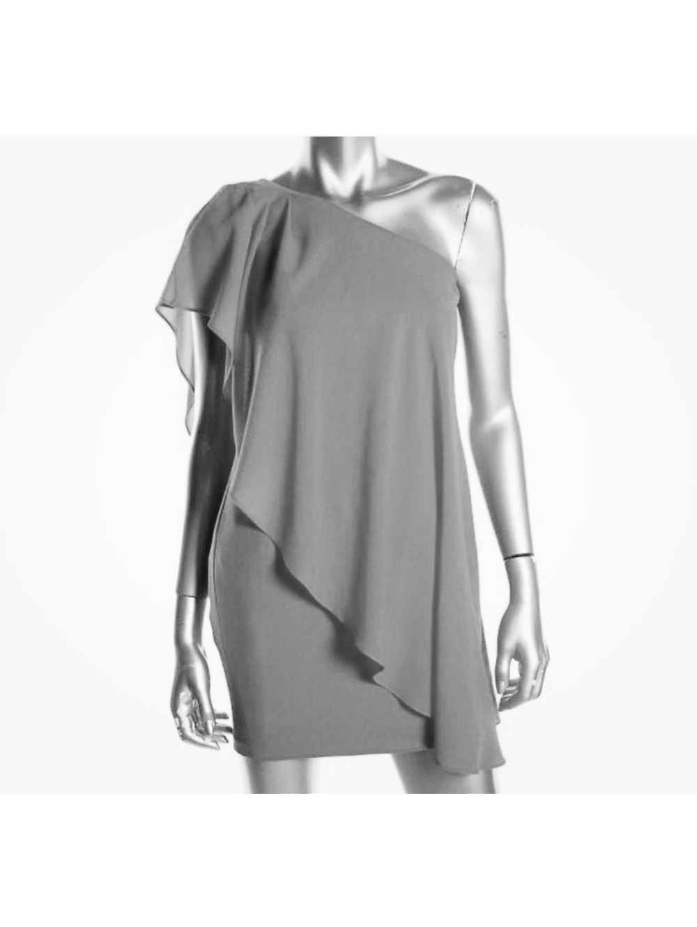 Aqua Dress for Bloomingdale’s Blue 1 shoulder crepe dress Size 0 NWT